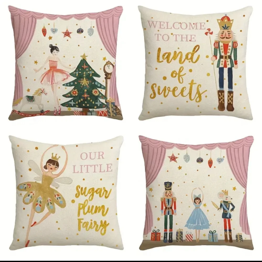 4 Christmas themed accent pillows - Picture 1 of 4